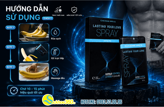 Hướng dẫn sử dụng xịt chống xuất tinh sớm Chikchoi Pau's