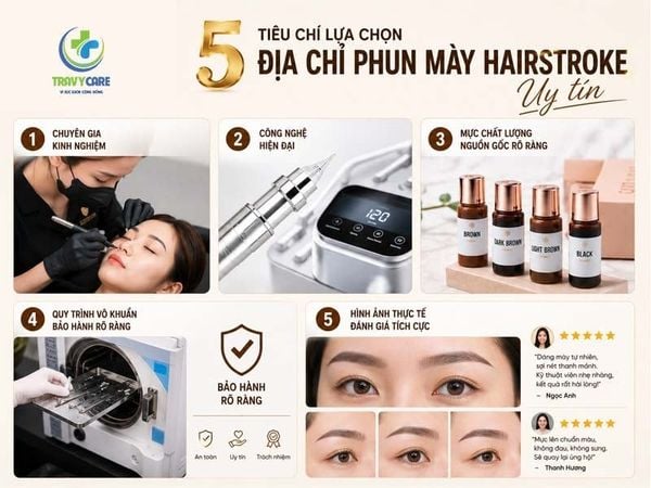 5 tiêu chí lựa chọn địa chỉ phun mày hairstroke uy tín từ Travy Care.