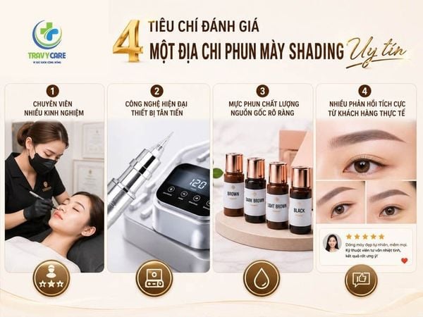 4 tiêu chí đánh giá một địa chỉ phun mày shading uy tín từ Travy Care.