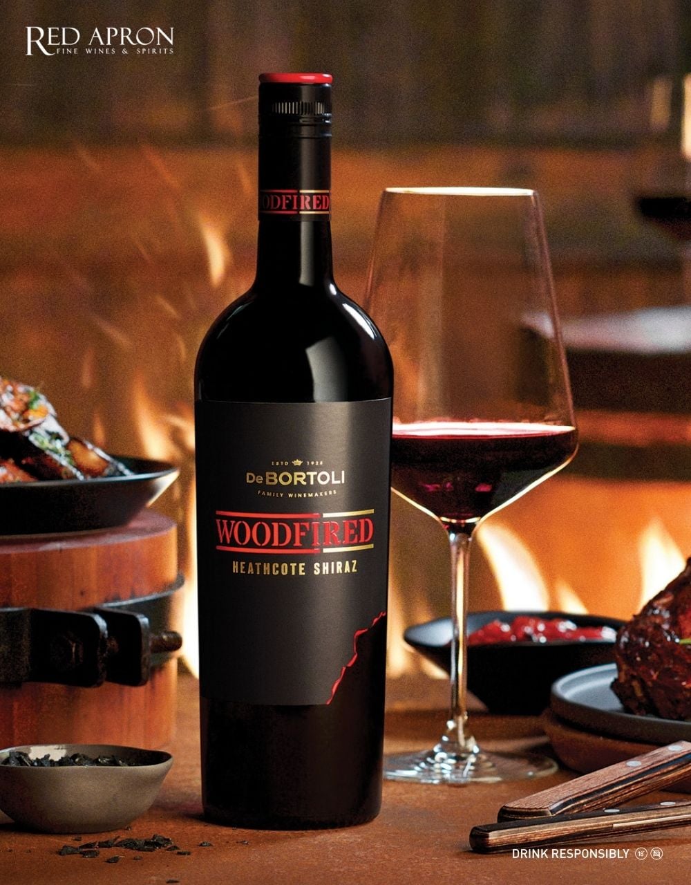 Chai DB Woodfired Shiraz Heathcote kết hợp lý tưởng cùng các món nướng đậm vị