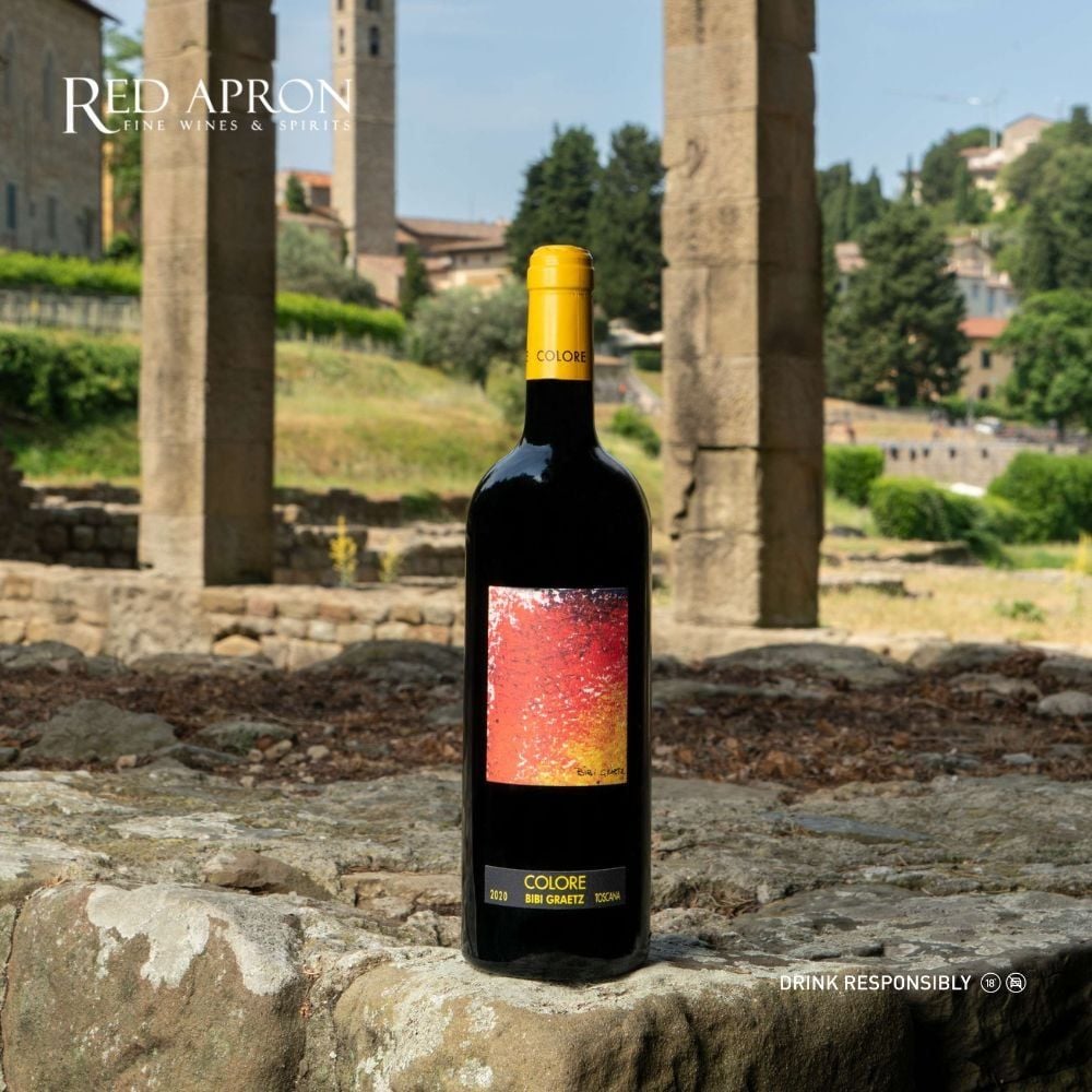 Chai Bibi Graetz Testamatta và Colore IGT Tuscany; nhãn nghệ thuật, phong cách sáng tạo của Bibi Graetz.