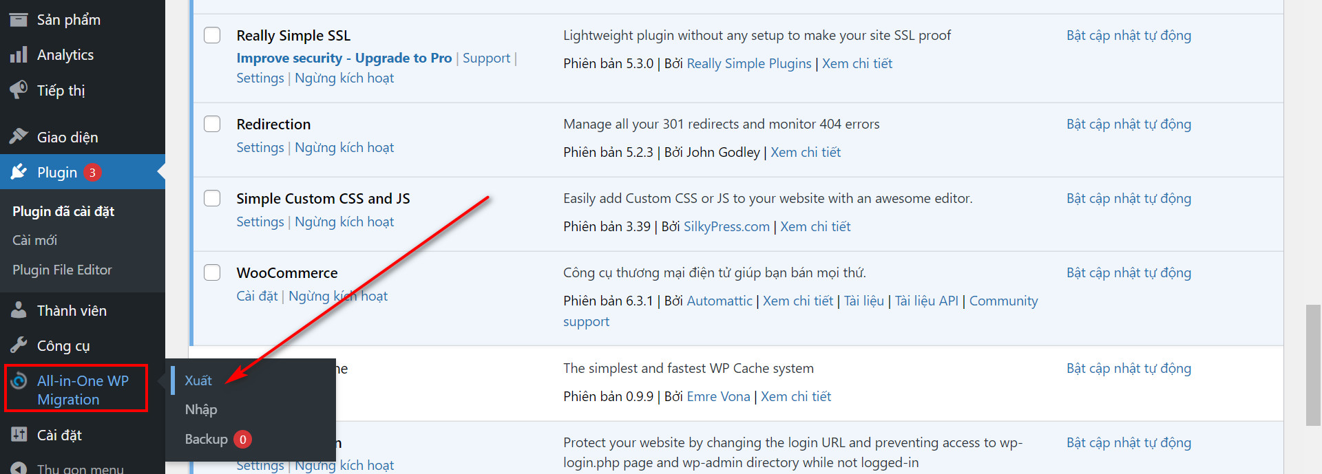 Sao lưu dữ liệu website