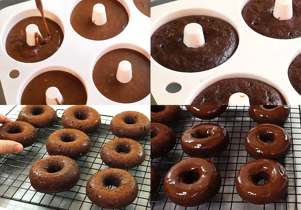 Các bước làm bánh donut socola
