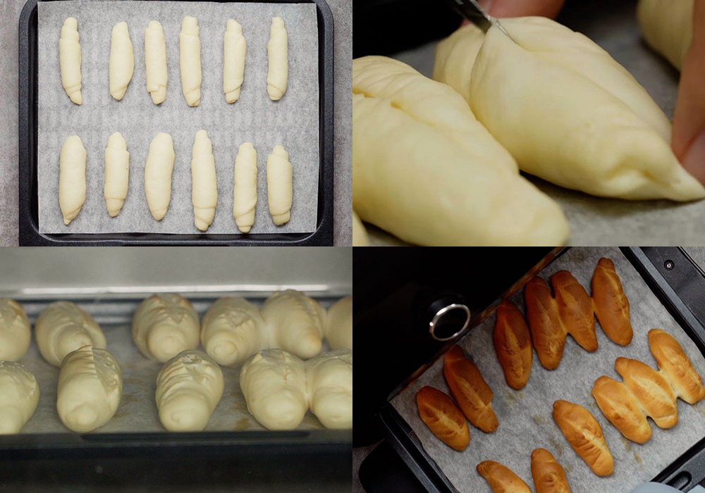 Các bước làm bánh mì mini bằng nồi chiên không dầu