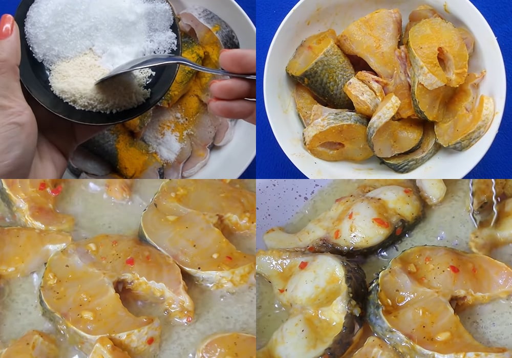Ướp và chiên cá