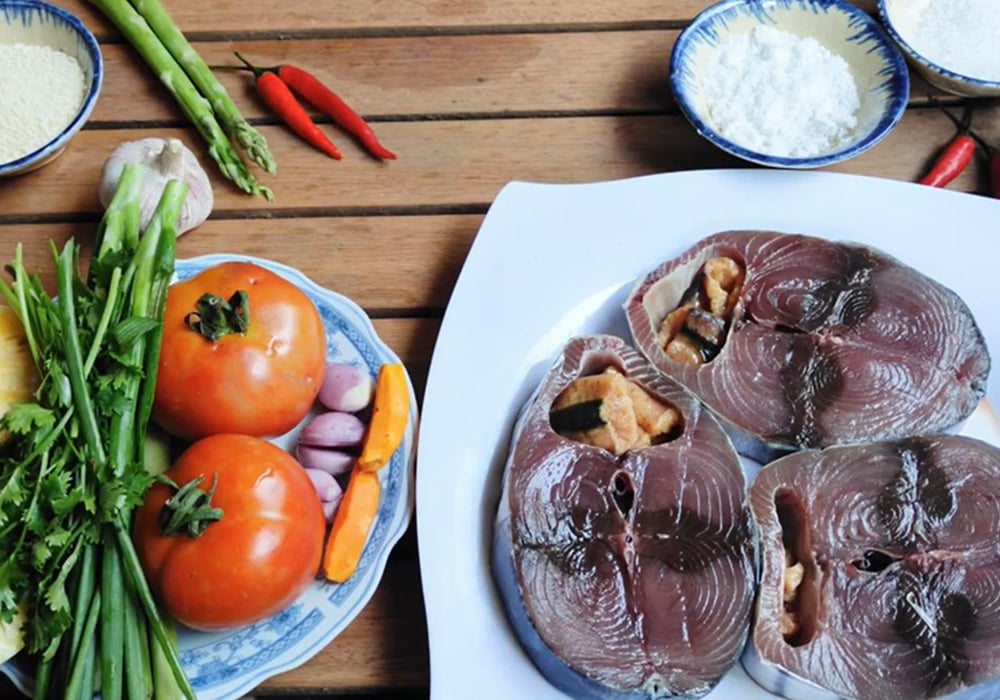 Nguyên liệu nấu bún cá ngừ Quy Nhơn