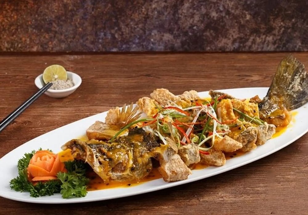 Cá chẽm sốt chanh dây