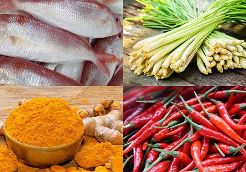 Nguyên liệu làm cá hường chiên sả ớt
