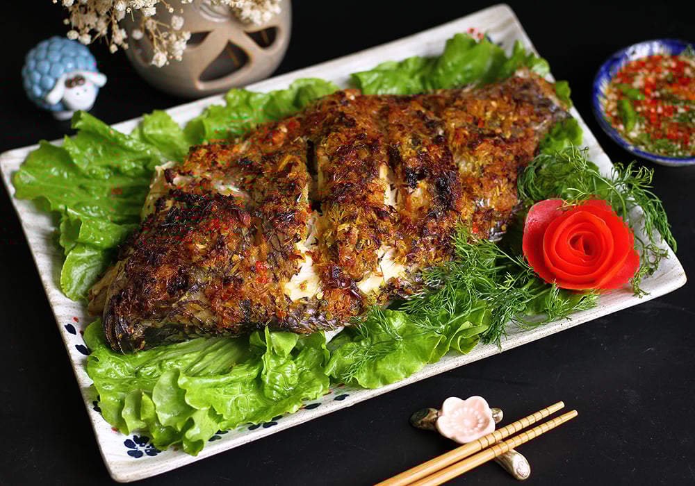 Cá rô phi nướng riềng