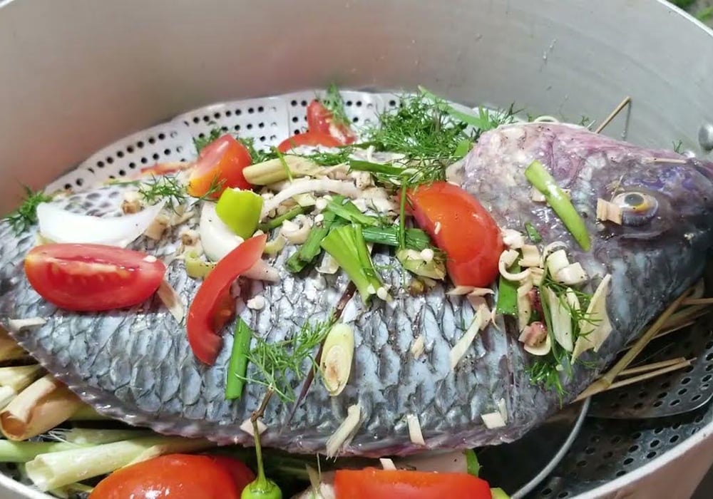 Cá rô phi hấp bia