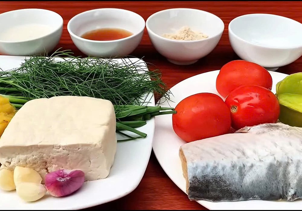 Nguyên liệu làm cá tầm nấu canh chua