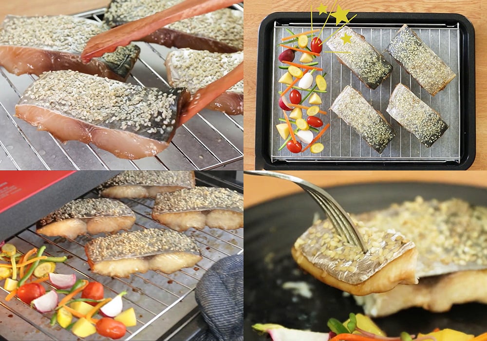 Các bước làm cá thu nướng rau củ