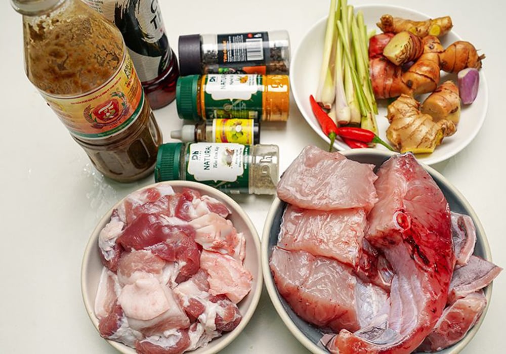 Nguyên liệu làm cá trắm kho riềng