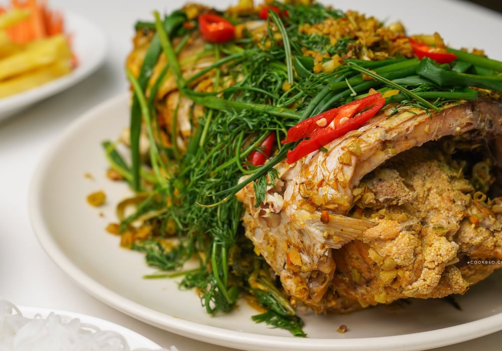 Cá trắm hấp bia
