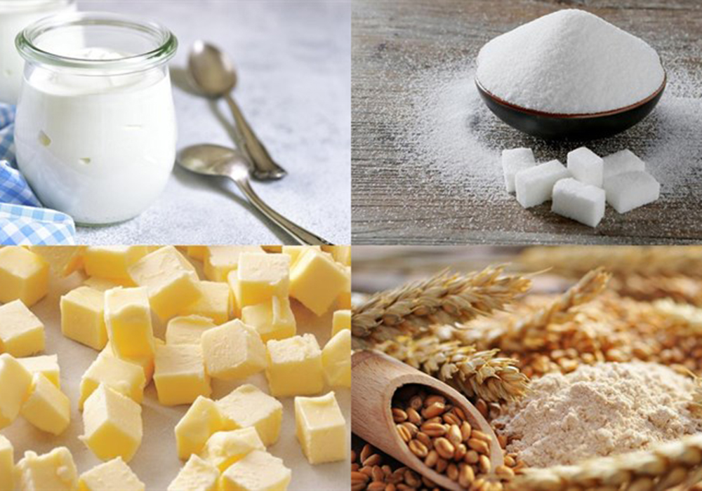 Nguyên liệu làm bánh mì sữa chua