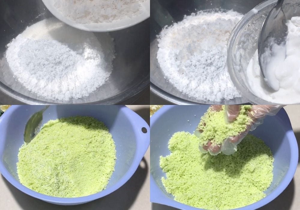 Nhào và lọc bột