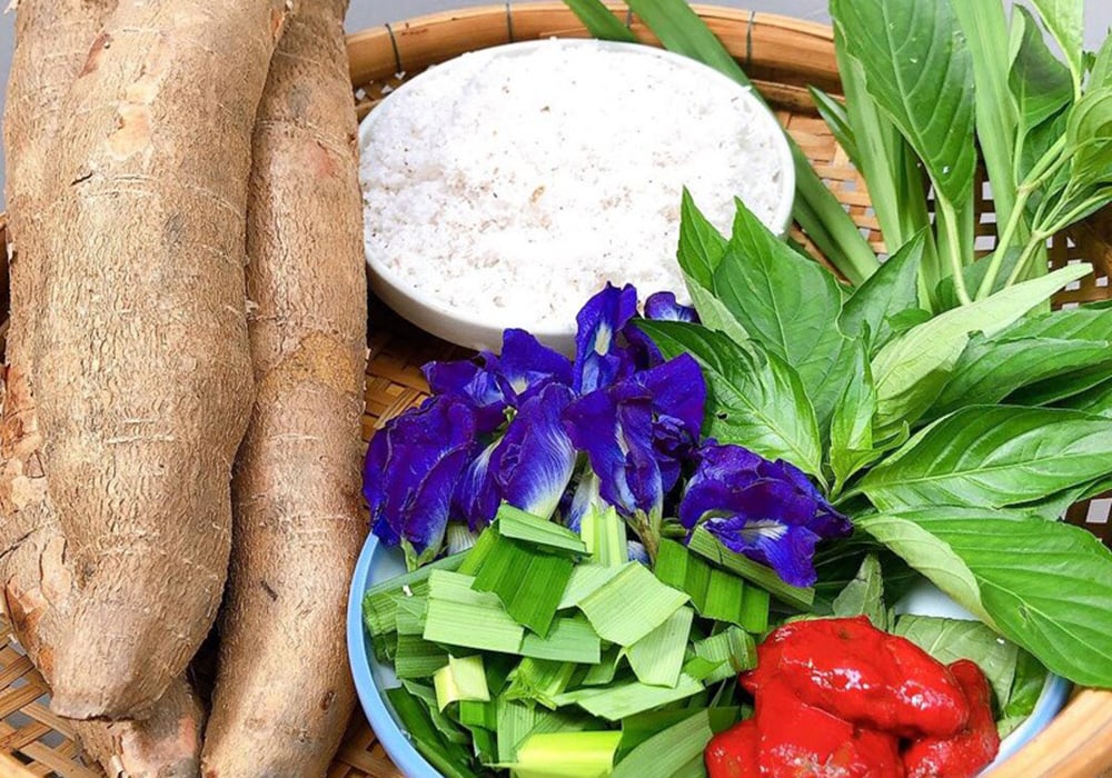 Nguyên liệu làm bánh tằm khoai mì