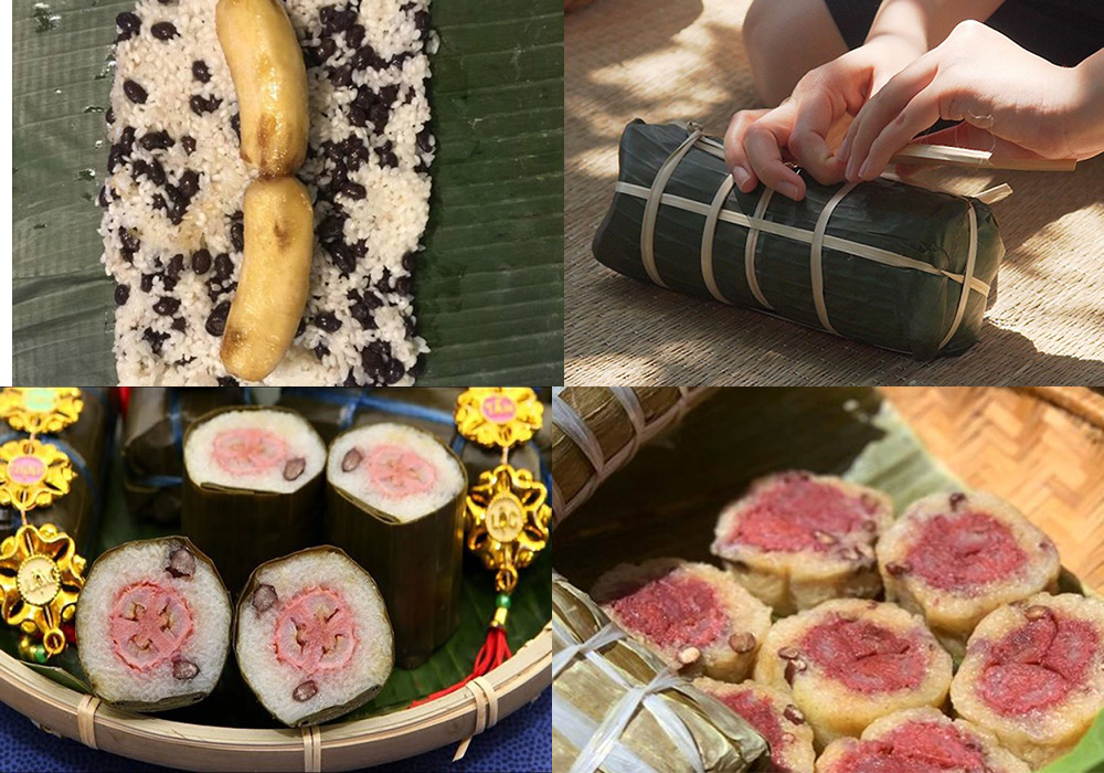 Các bước làm bánh tét nhân chuối