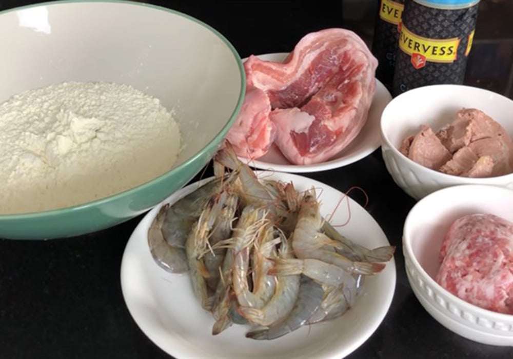 Nguyên liệu làm bánh xèo miền Trung