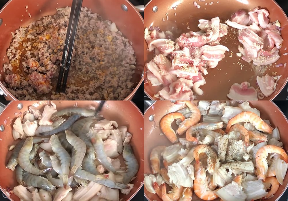 Làm nhân bánh xèo