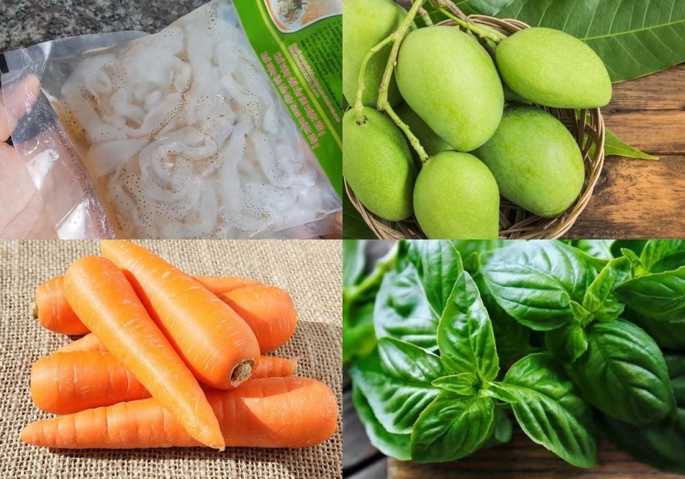 Nguyên liệu làm gỏi sứa