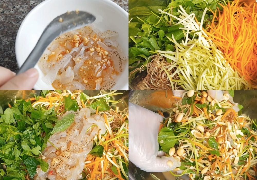 Ướp sứa và trộn gỏi