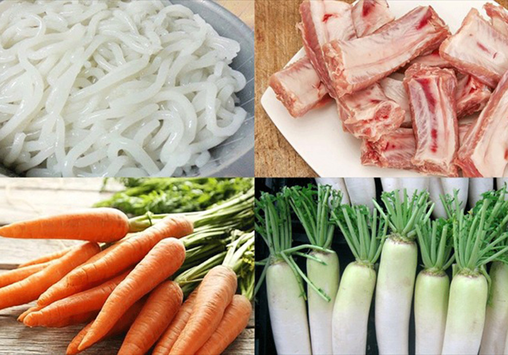 Nguyên liệu nấu bánh canh xương heo