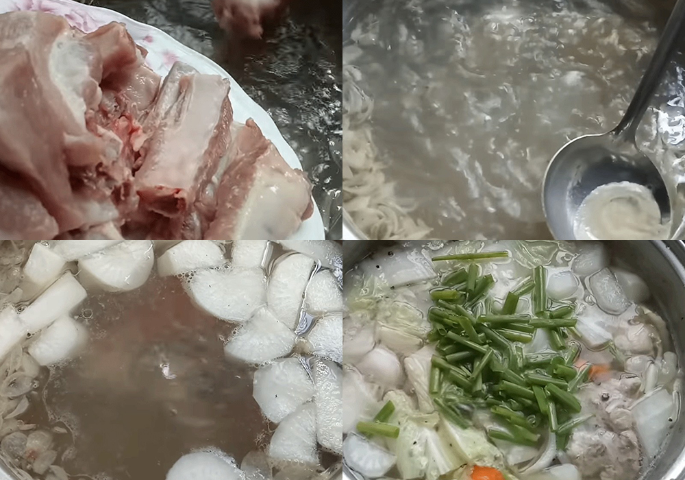 Các bước làm bánh canh xương heo