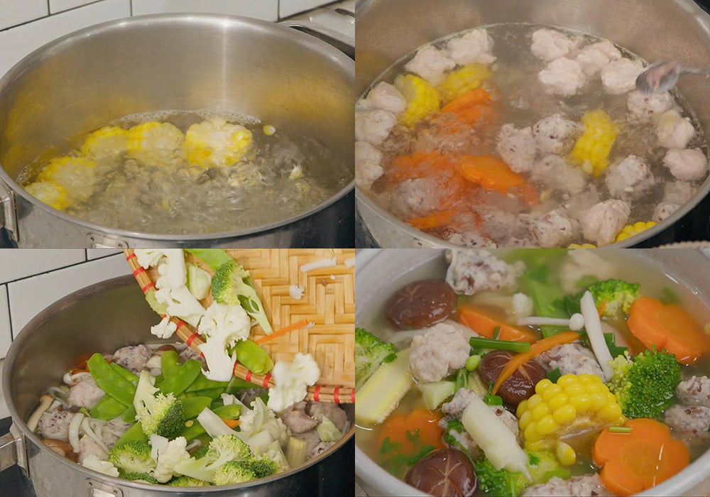 Các bước làm cách nấu canh mọc