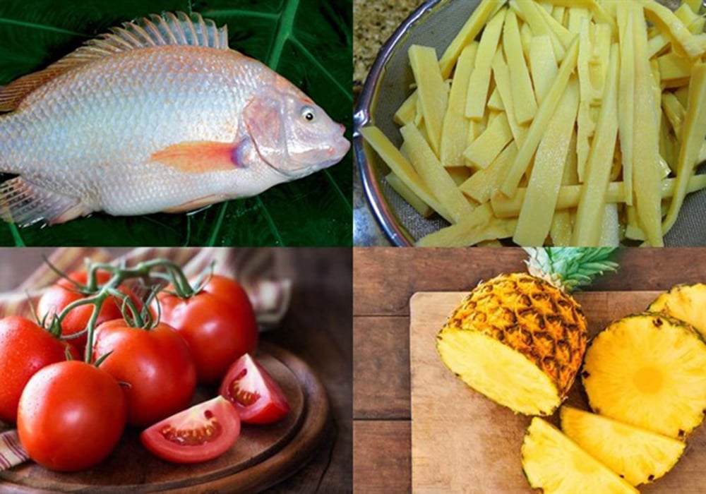 Nguyên liệu nấu canh chua cá diêu hồng