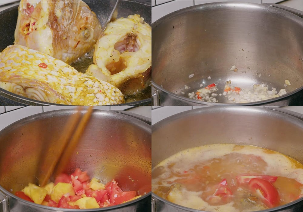 Các bước làm canh chua cá diêu hồng