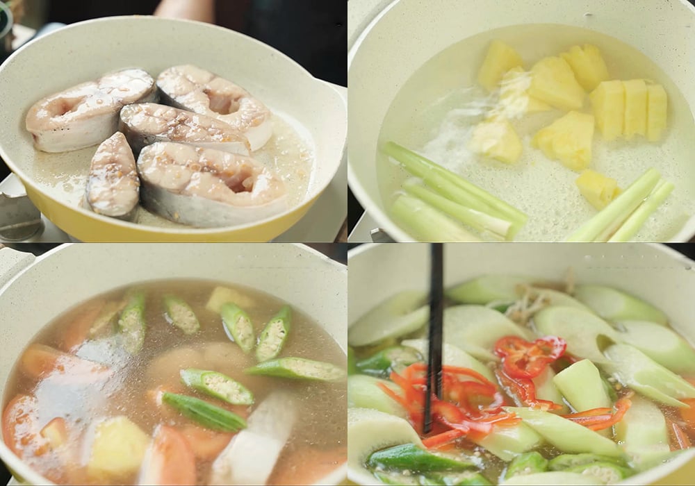 Các bước làm canh chua cá hú