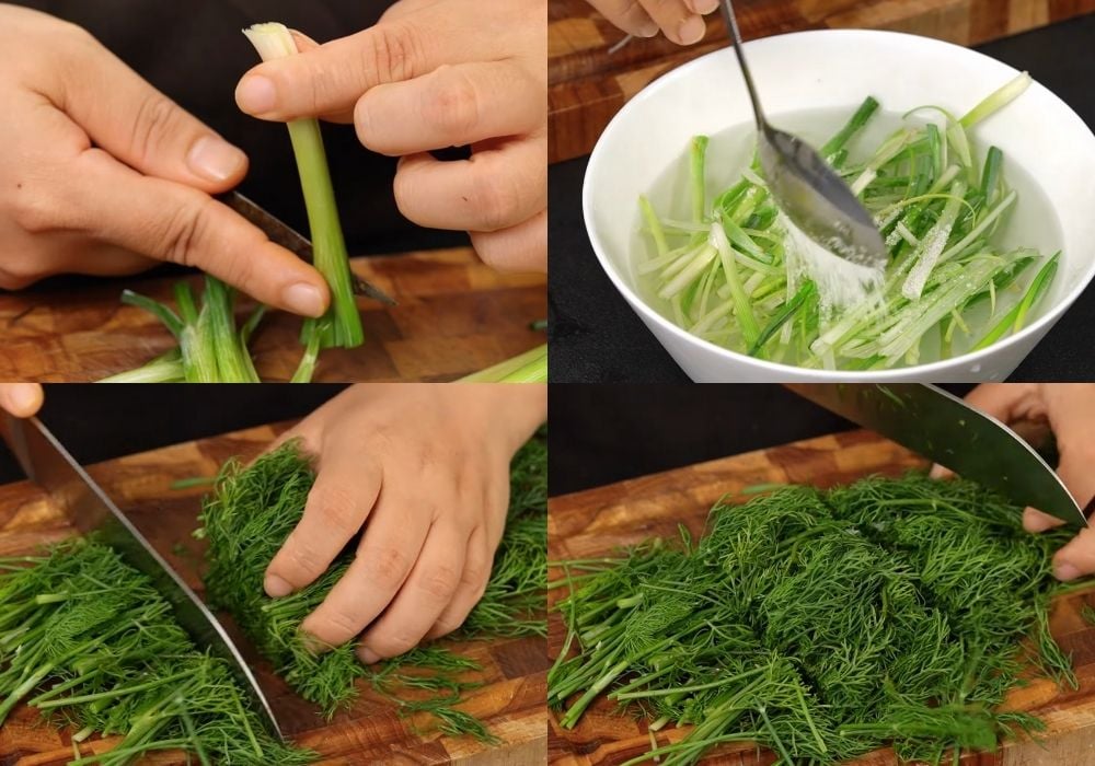 Chuẩn bị rau thơm