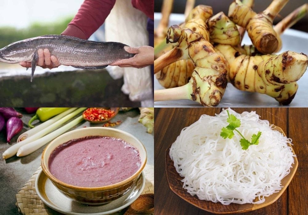 Nguyên liệu làm chả cá Lã Vọng
