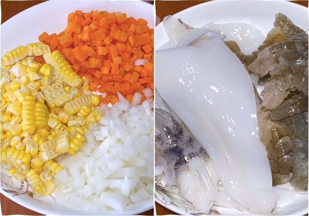 Nguyên liệu làm chả giò hải sản sốt mayonnaise