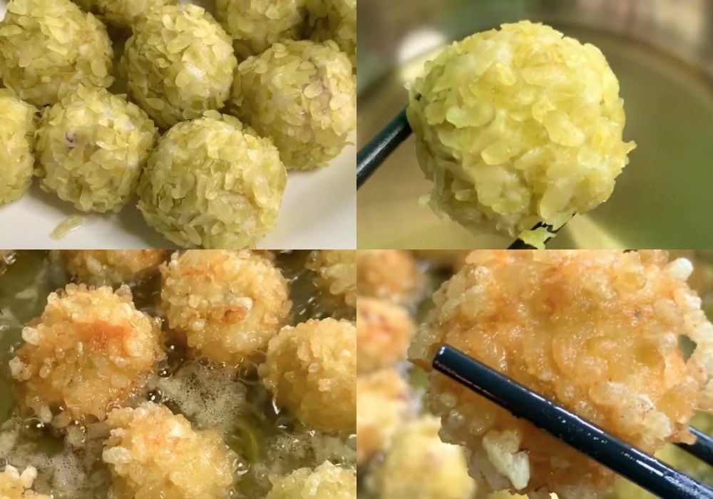 Chiên chả mực cốm