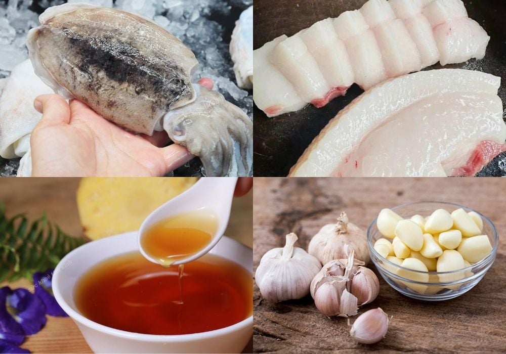 Nguyên liệu làm chả mực Quảng Ninh