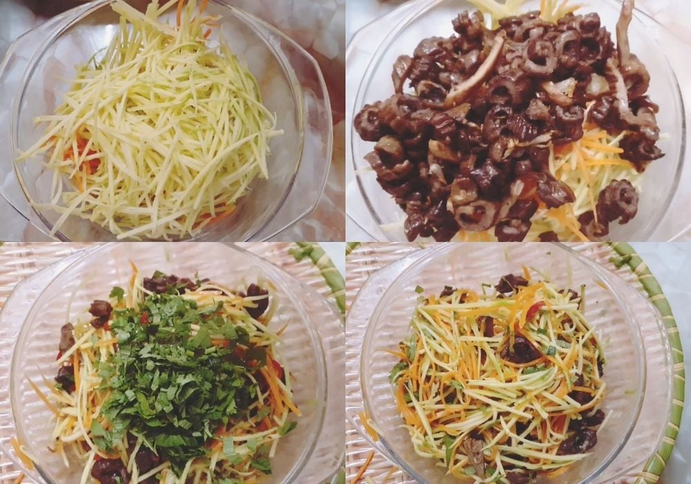 Trộn gỏi và hoàn thành