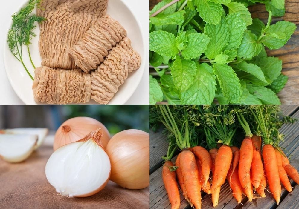 Nguyên liệu làm gỏi bao tử cá ngừ đại dương cà rốt