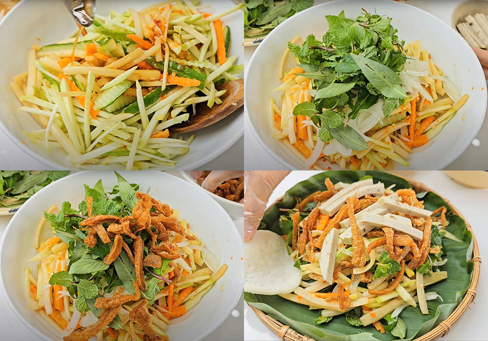 Các bước làm gỏi ngó sen chay