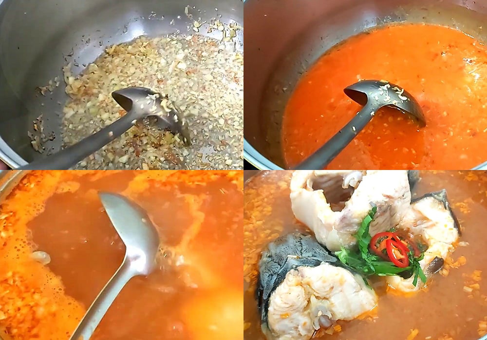 Các bước làm lẩu cá tầm chua cay