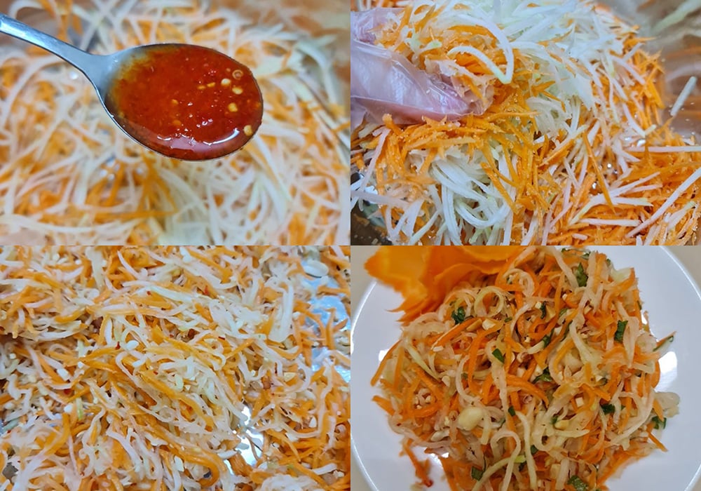 Các bước làm món nộm su hào cà rốt chay