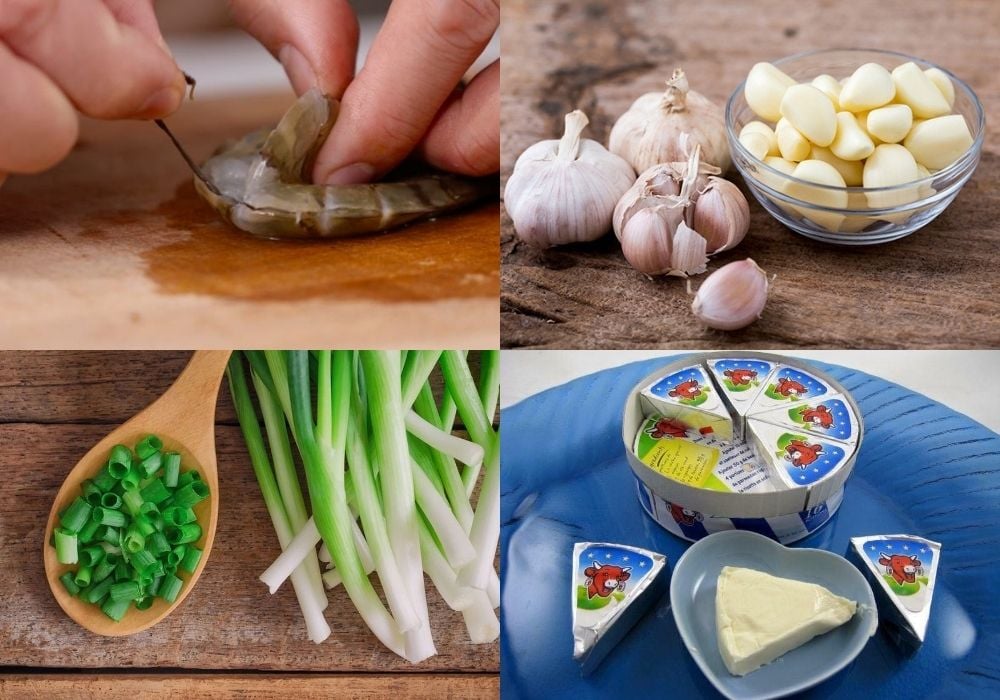 Nguyên liệu làm tôm sốt cà chua phô mai