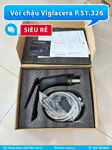 Vòi Lavabo Viglacera Platinum P.51.326 Nóng Lạnh Màu Đen PVD Cao Cấp