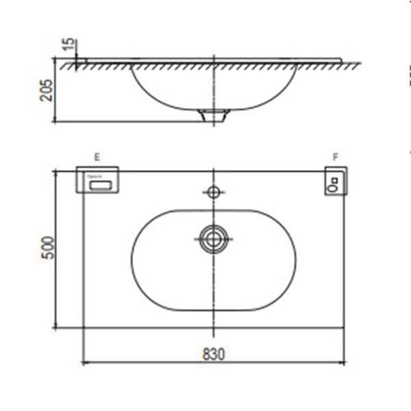 Bản vẽ chậu rửa dương bàn Viglacera Platinum P.22.690