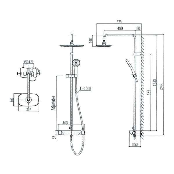 Bản vẽ kỹ thuật sen tắm đứng nhiệt độ INAX BFV-619T - Bùi Minh