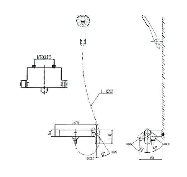 Bản vẽ kỹ thuật sen tắm Inax INAX BFV-633S - Bùi Minh
