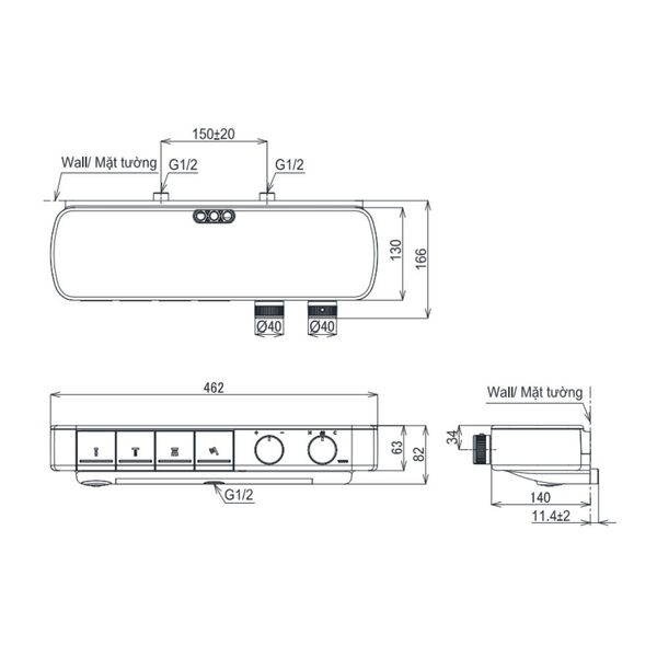 Bộ sen tắm nóng lạnh TOTO TBV124B0A/TBW15CE0A - Bùi Minh
