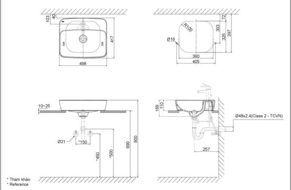 Thông tin Chậu Rửa Lavabo Đặt Bàn Inax AL-286V - Bùi Minh
