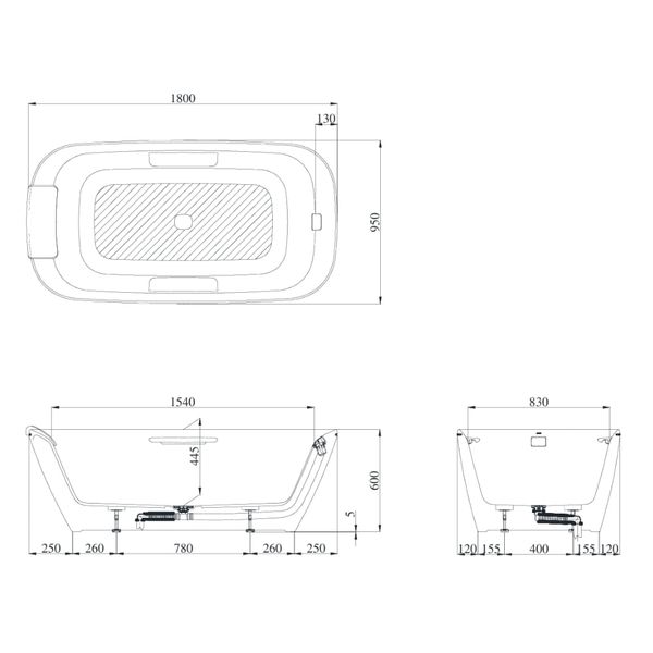 Bồn tắm đặt sàn TOTO PJY1886HPWMGE#GW/TVBF412 - Bùi Minh